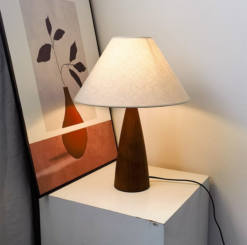 Gotoh - Handgemachte Imitation Sheepskin Stoff Tischlampe