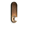 H39 Japanisches Holz und Rattan Glas Wandlampe