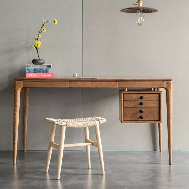 Tomomi - Solid Ash Wood & Kraft Paper Seape Make-up Stool - Esszimmer-Stuhl