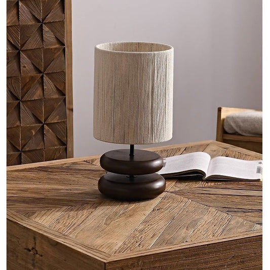 HINOKI Holzstapeltischlampe