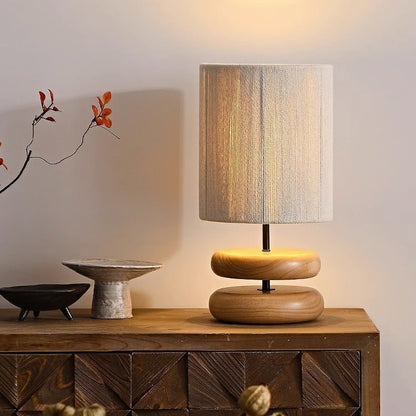 HINOKI Holzstapeltischlampe