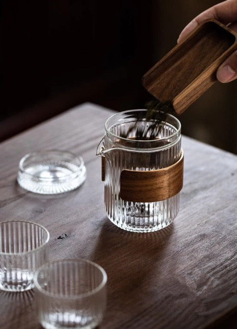 Kaori | Tragbares Glas Tee-Set - Ein Topf Zwei Tassen