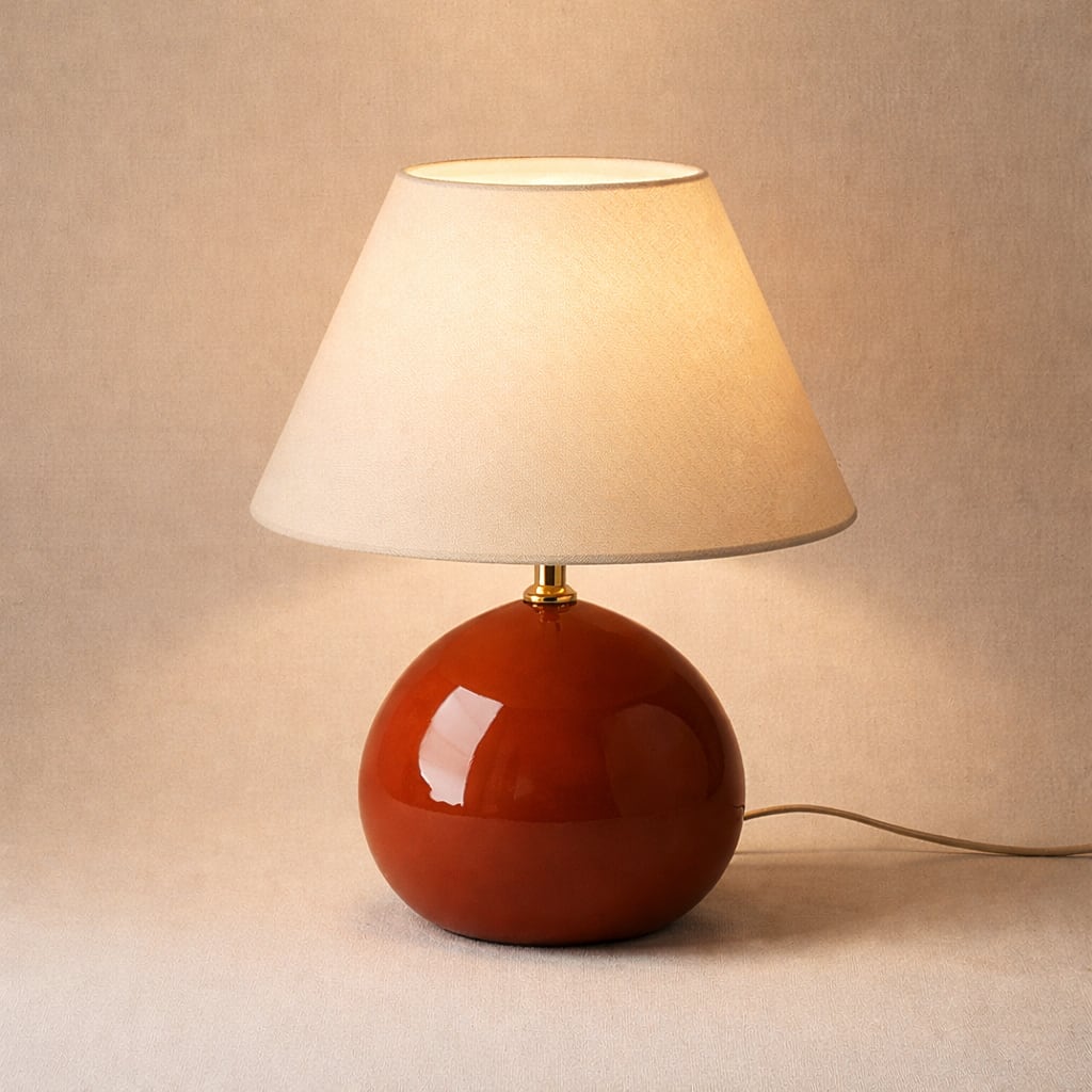 Kayo | Creme Keramikpilztischlampe