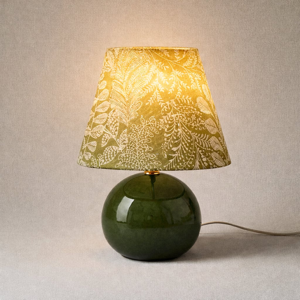 Kayo | Moosgrün Keramikpilz Tischlampe
