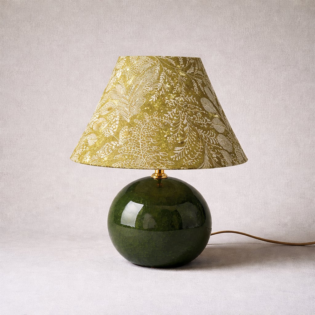 Kayo | Moosgrün Keramikpilz Tischlampe