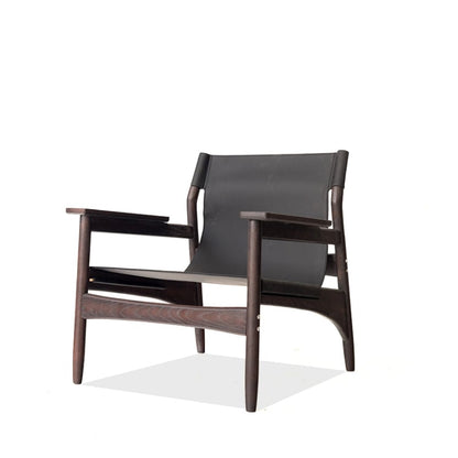Kazue - Solid Ash Wood & Microfiber Leather Sessel | Lesestuhl
