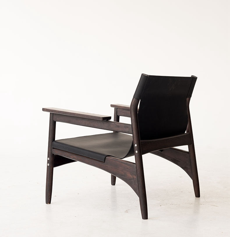 Kazue - Solid Ash Wood & Microfiber Leather Sessel | Lesestuhl