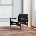 Kazue - Solid Ash Wood & Microfiber Leather Sessel | Lesestuhl