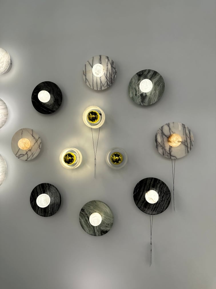 MD230mm Spanische Marmorplatte Decke / Wandlampe | Sconces
