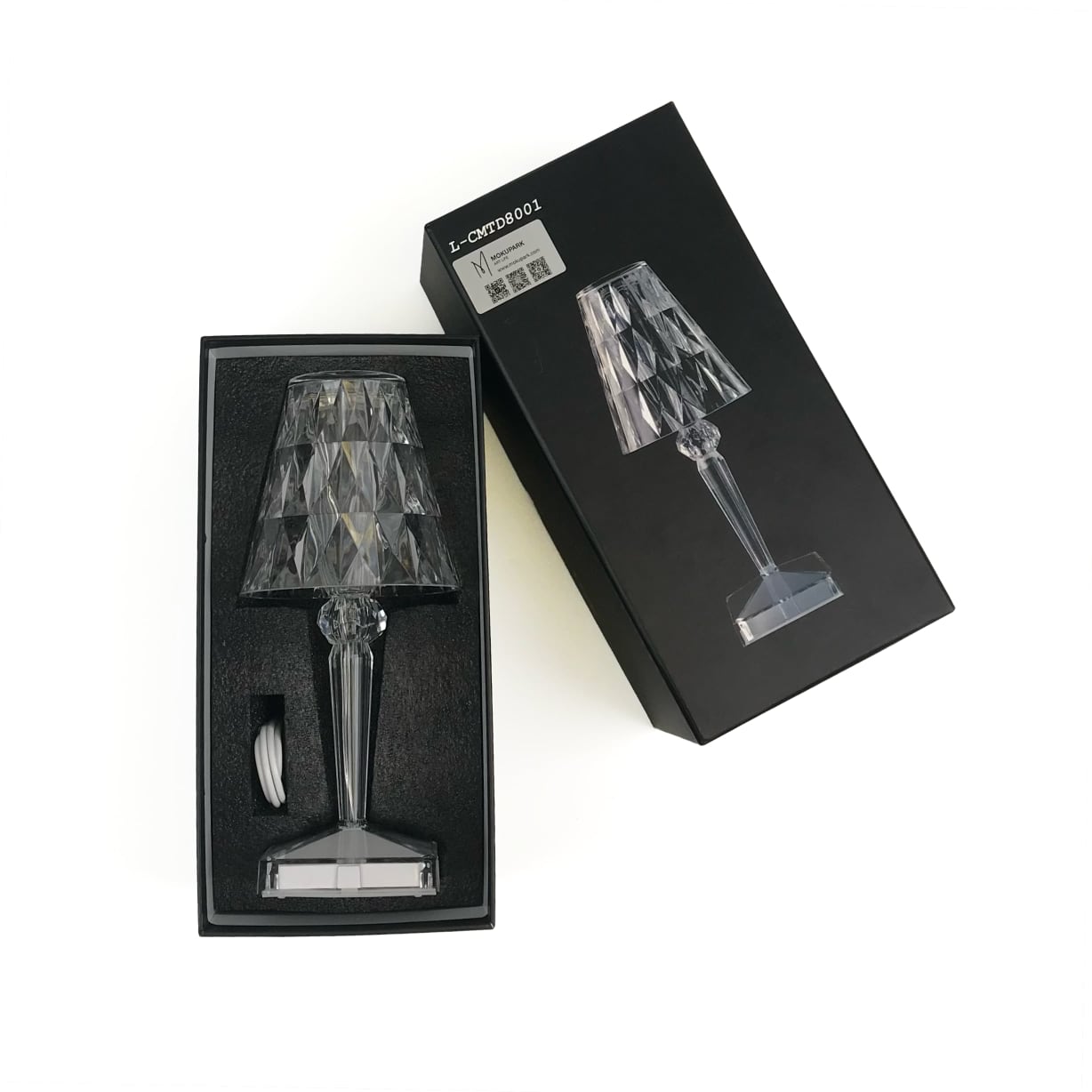 BATTERY - Romantische transparente USB-Wiederaufladbare schnurlose Tischlampe