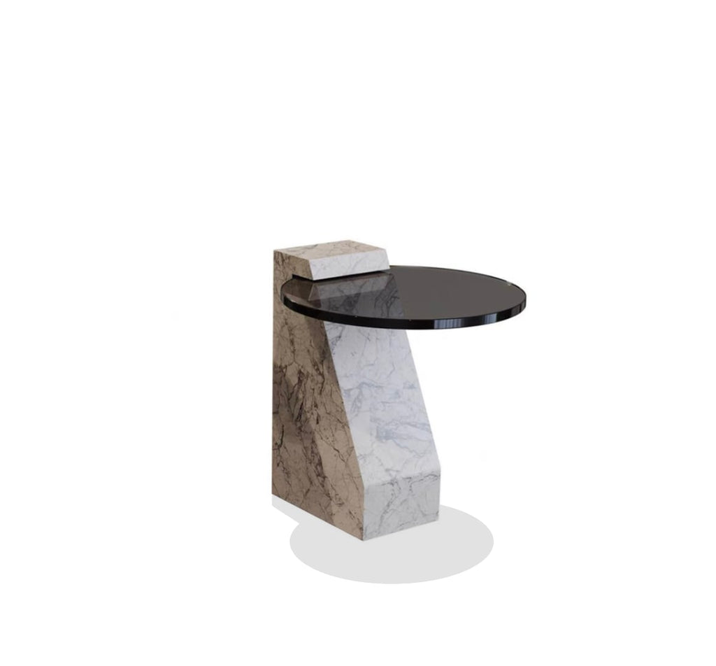 ALBA - Beistelltisch | Naturmarmor + Glas