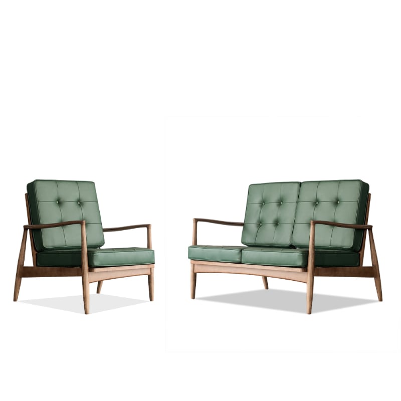 Danmer - Solid Ash Wood & Leather Armchair | Lesestuhl