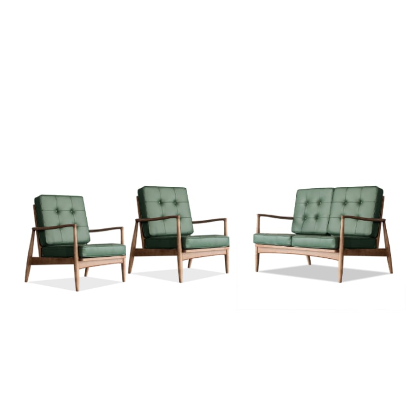 Danmer - Solid Ash Wood & Leather Armchair | Lesestuhl