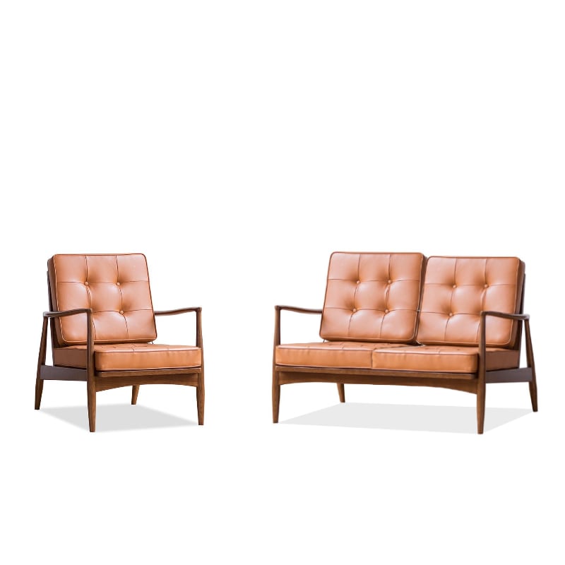 Danmer - Solid Ash Wood & Leather Armchair | Lesestuhl