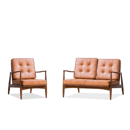 Danmer - Solid Ash Wood & Leather Armchair | Lesestuhl