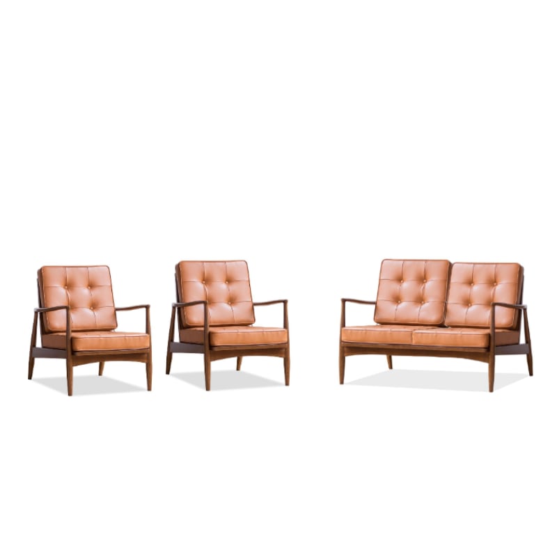 Danmer - Solid Ash Wood & Leather Armchair | Lesestuhl