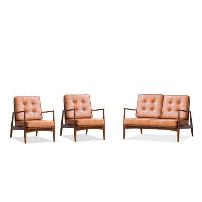 Danmer - Solid Ash Wood & Leather Armchair | Lesestuhl