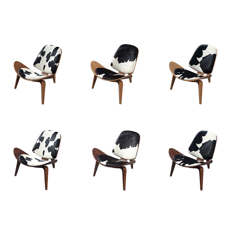 MP Cowhide Shell Loungesessel | Lesestuhl in Leder