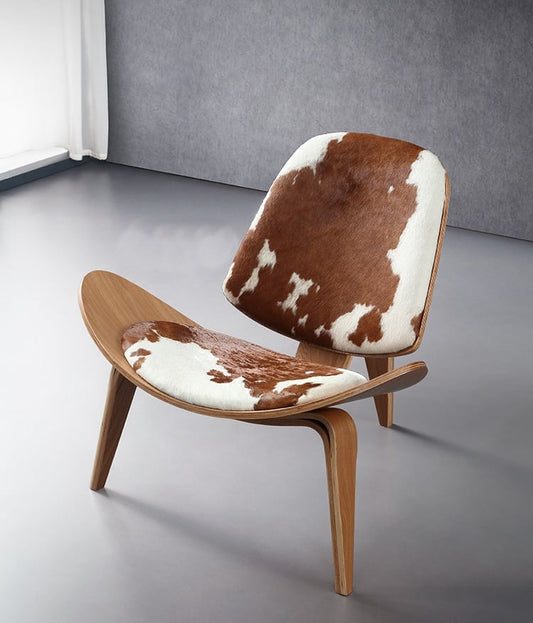 MP Cowhide Shell Loungesessel | Lesestuhl in Leder