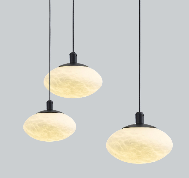 Alabaster Mini Pilz Pendelleuchte - Anpassbare Version mit Upgrader
