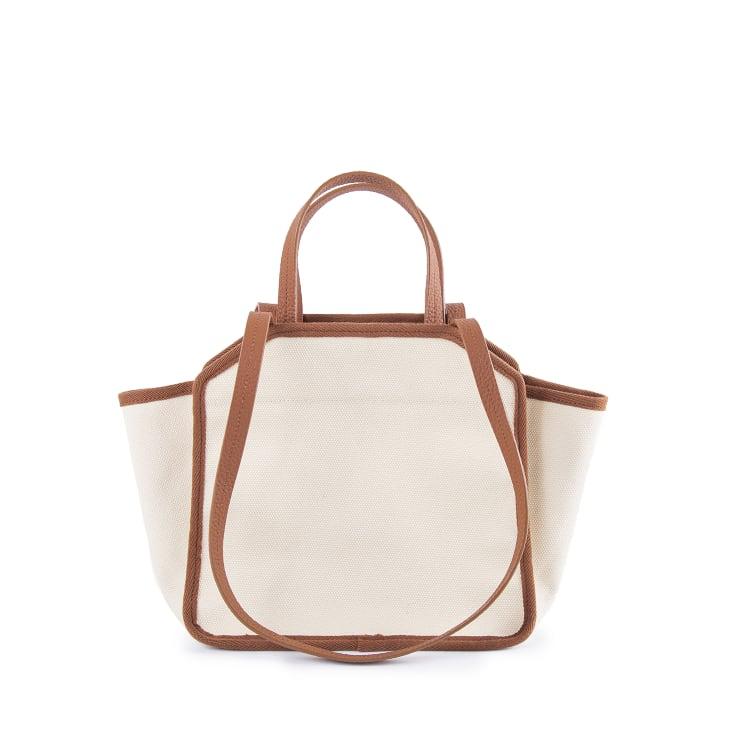 Braun & Weiß Canvas Square Große Kapazität Tragetasche | Handtasche | Crossbody Bag