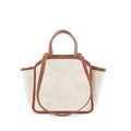Braun & Weiß Canvas Square Große Kapazität Tragetasche | Handtasche | Crossbody Bag
