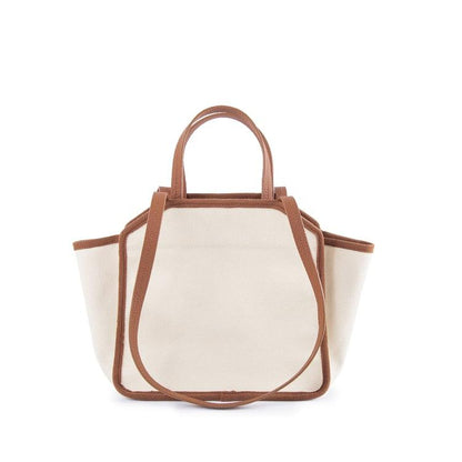 Braun & Weiß Canvas Square Große Kapazität Tragetasche | Handtasche | Crossbody Bag