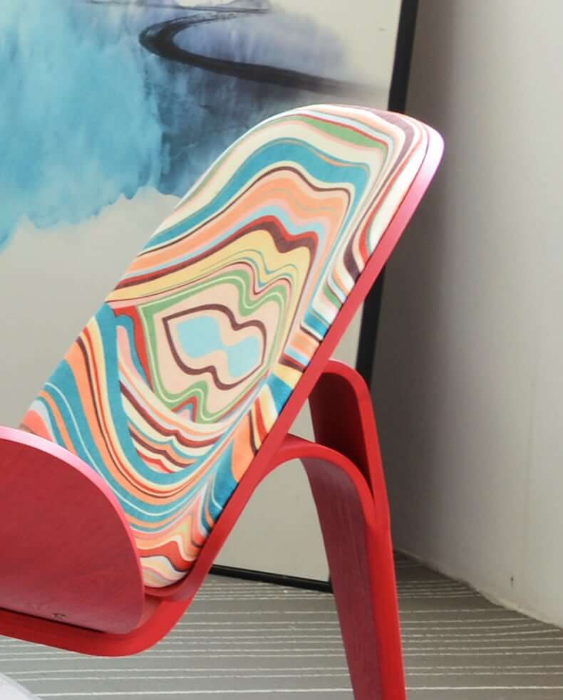 MP Shell Chair - Classic Loungesessel | Lesestuhl in Stoff - Lips Graffiti