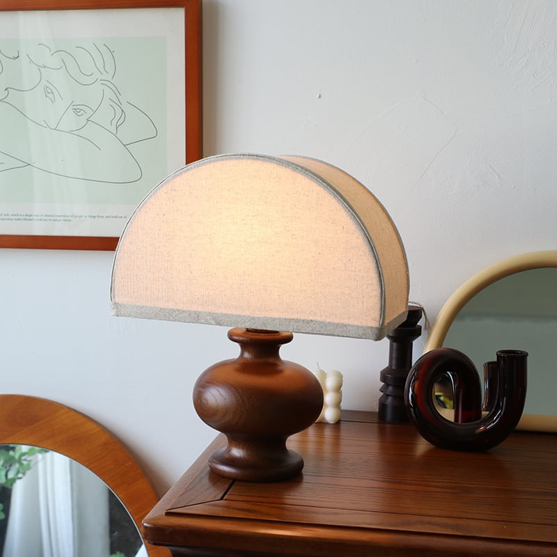 Ayumi - Irving Tischlampe Ash Wood mit Leinen