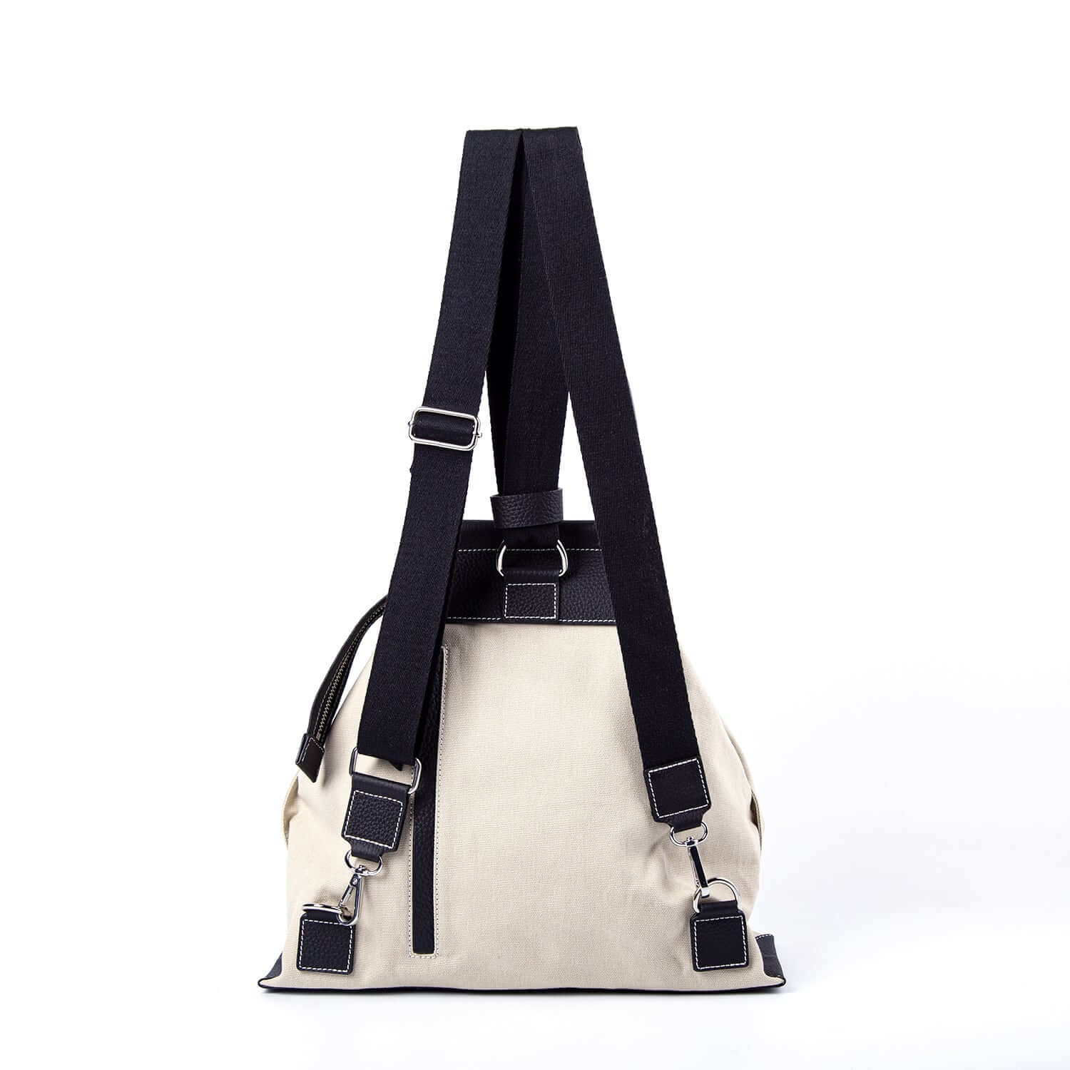 INA - Variety Tragetasche in Leder & Canvas Schwarz