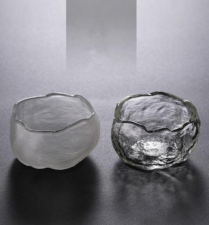 ADO Japanisches dickes Hammermuster Kleine Glas-Teeschale - 6 Stück