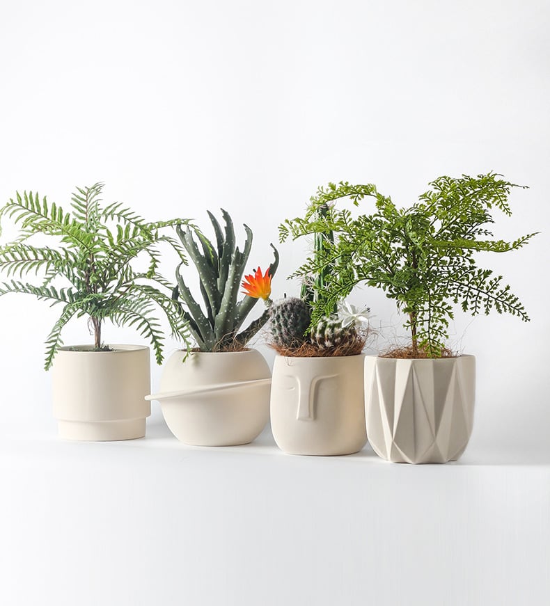 Pandora 4er-Set - Handgemachte Pflanzen Topf In / Outdoor Beige