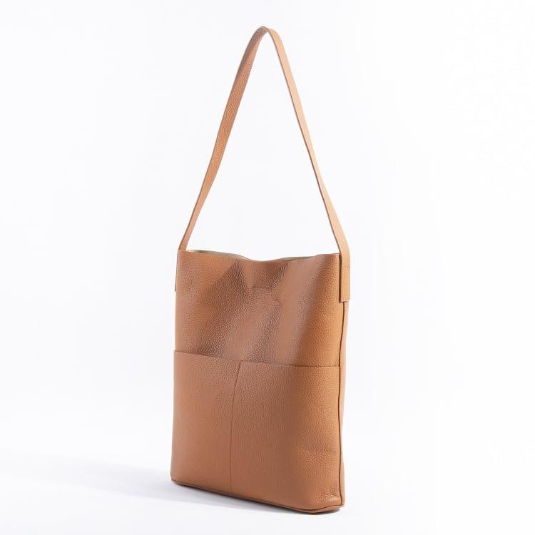 NO.2 Braune Vollkornkuh Ledereimertasche | Tragetasche | Schultertasche