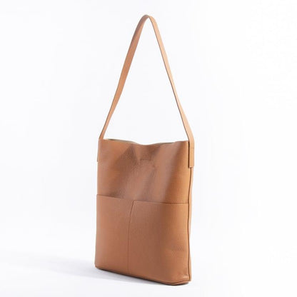 NO.2 Braune Vollkornkuh Ledereimertasche | Tragetasche | Schultertasche