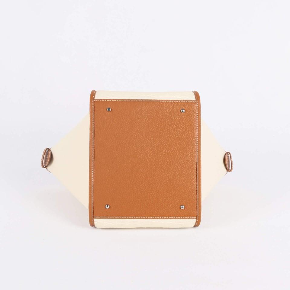Classic Large Braun Zweihand-Canvas Square Swing Bag - Flügeltasche | ShoulderBag | Handtasche
