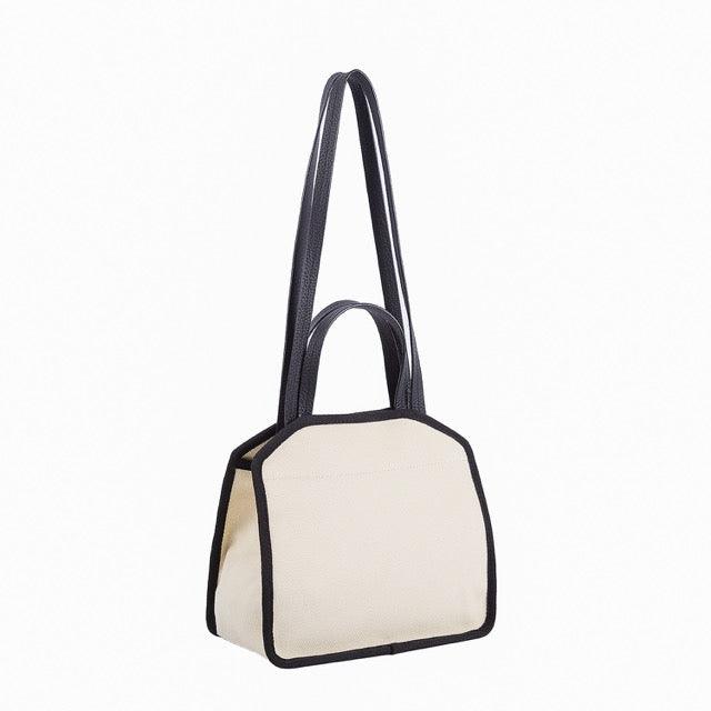 Schwarz & Weiß Canvas Square Große Kapazität Tragetasche | Handtasche | Crossbody Bag