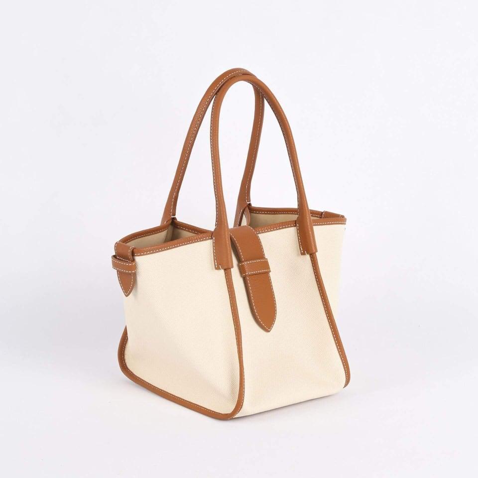 Classic Large Braun Zweihand-Canvas Square Swing Bag - Flügeltasche | ShoulderBag | Handtasche