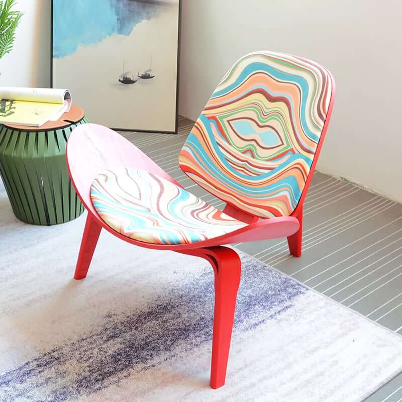 MP Shell Chair - Classic Loungesessel | Lesestuhl in Stoff - Lips Graffiti