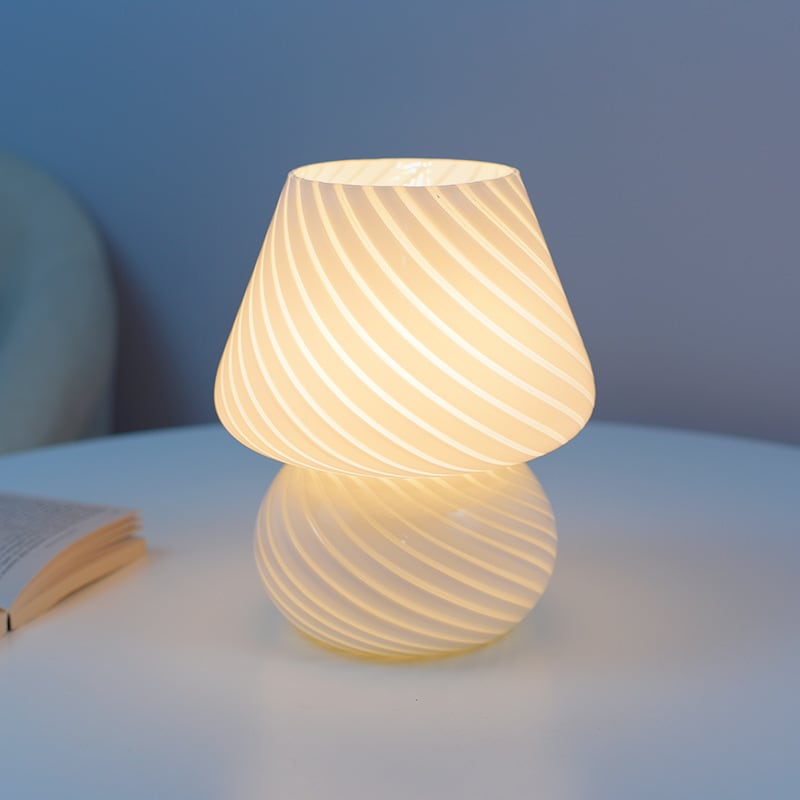Murano Style Kleine Glaspilz-Tischlampe - Plug-in