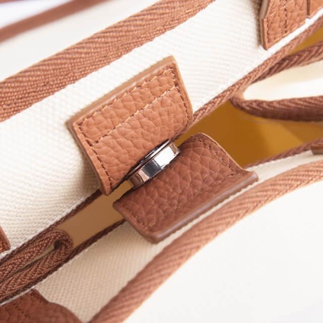 Braun & Weiß Canvas Square Große Kapazität Tragetasche | Handtasche | Crossbody Bag