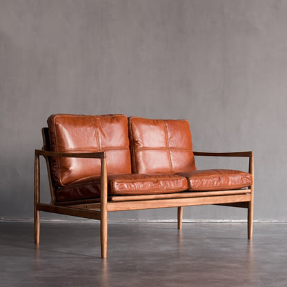 Hiroko - Solid Ash Wood & Leder Sessel | Lesestuhl | Doppelsofas