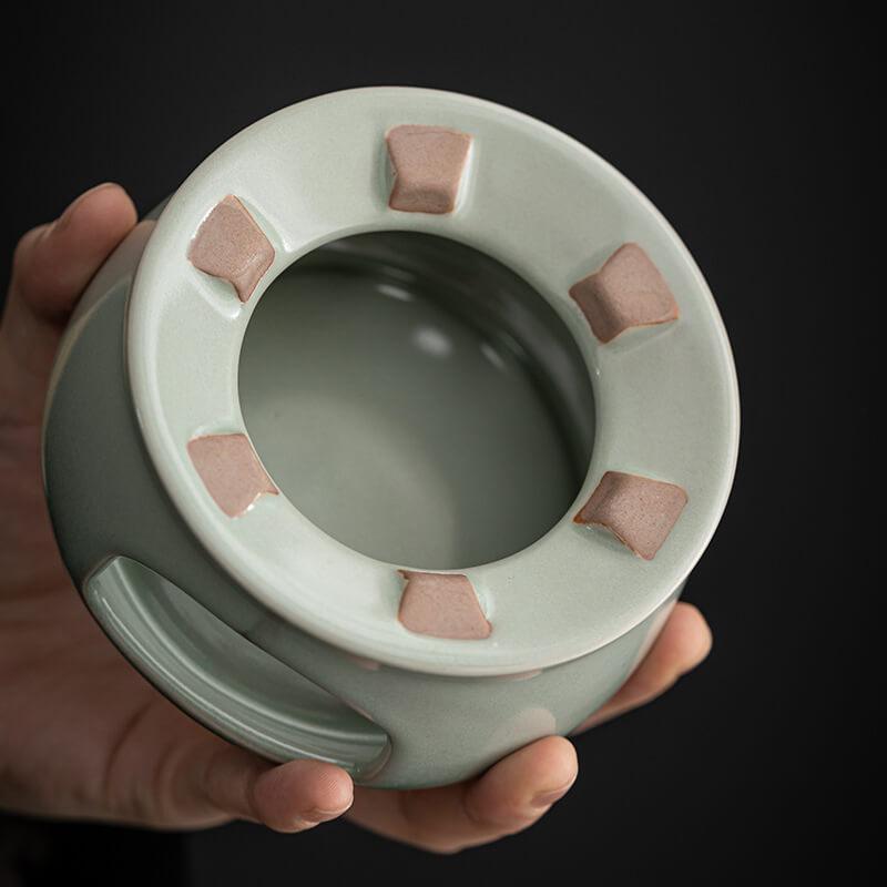 Japanischer Stil Ashtray Pottery Side Grip Teapot Candle Tea Warmer Set