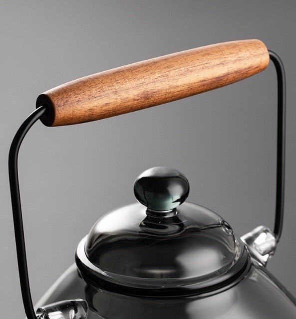 Toshiro | Rauchgraue Hitzeresistente Glas Teekessel & Cup