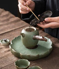Japanisches Petal Side Grip Kung Fu Teapot Set - 6 Stück | Ein Topf und drei Tassen mit Tray
