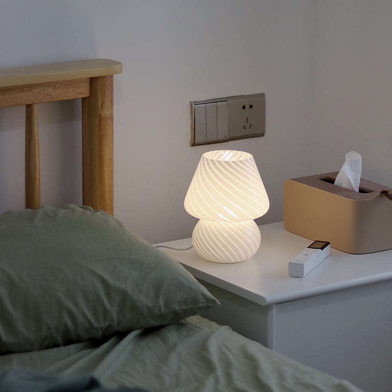 Murano Style Kleine Glaspilz-Tischlampe - Plug-in
