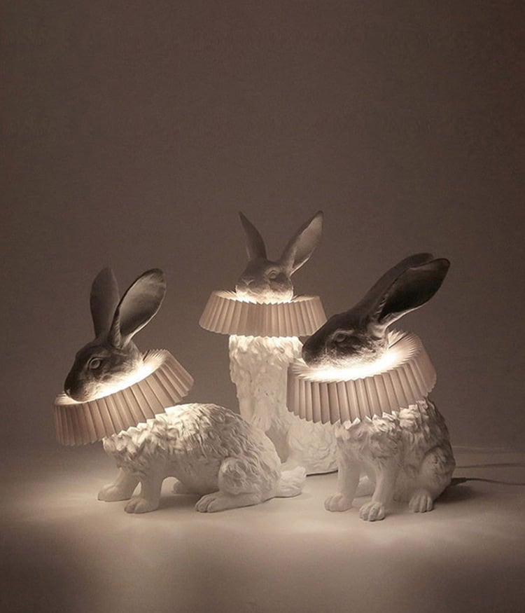 Harz Kaninchen Dekortischlampe