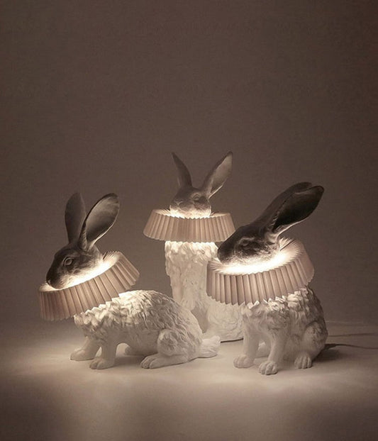 Harz Kaninchen Dekortischlampe