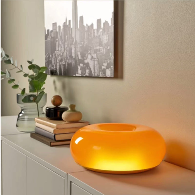Varma LED Tisch / Wand Donut Lampe - Bernstein