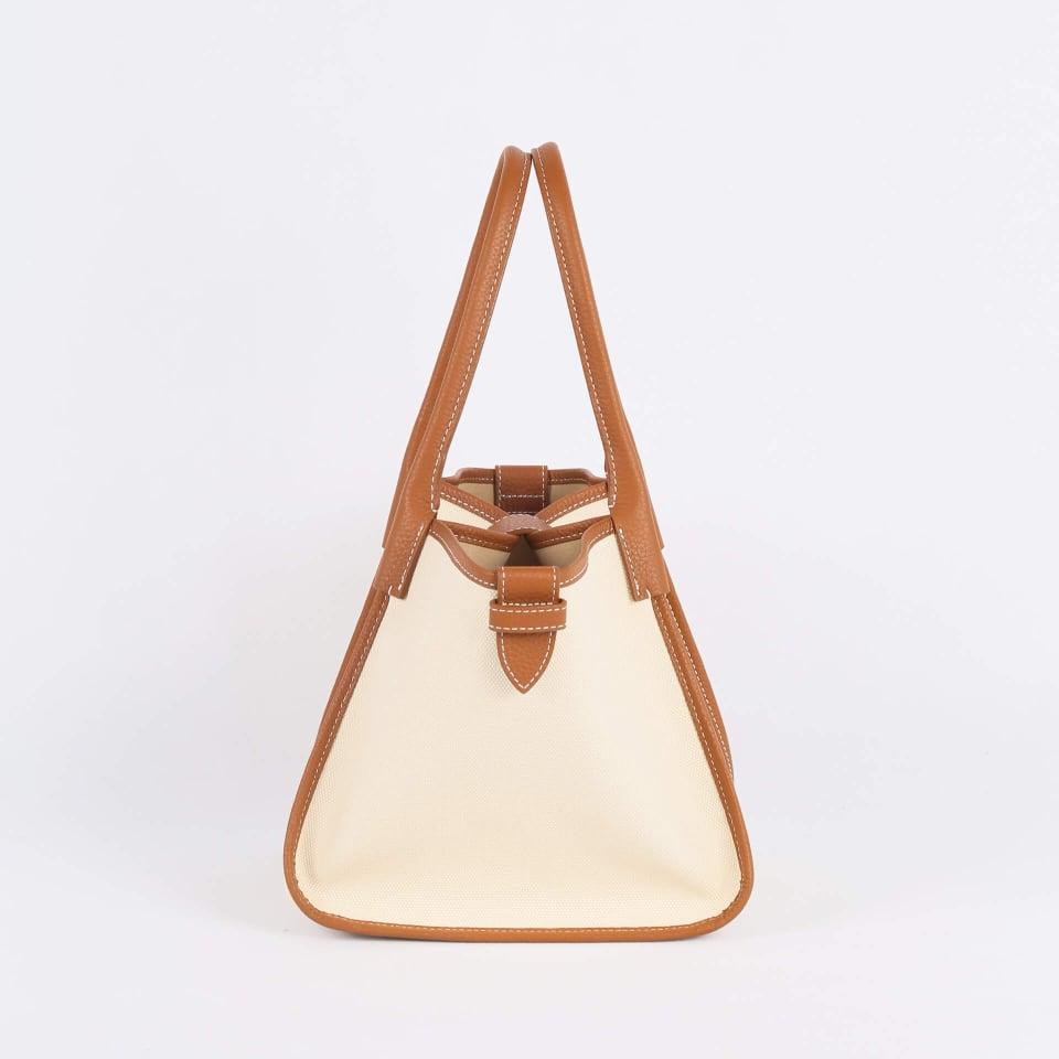 Classic Large Braun Zweihand-Canvas Square Swing Bag - Flügeltasche | ShoulderBag | Handtasche