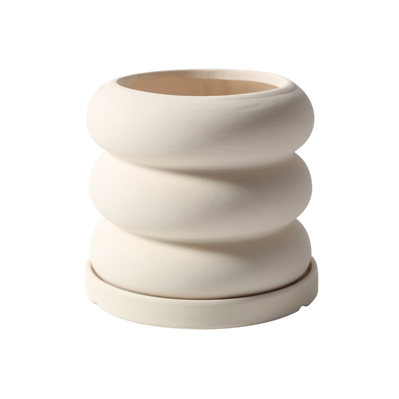 Donut - Pflanzentopf mit Saucer In / Outdoor Beige
